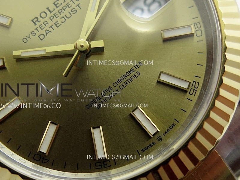 DateJust 41 126333 904L SS YG VF 1:1 Best Edition Gold Dial Stick Marker On SS YG Oyster Bracelet DD3235