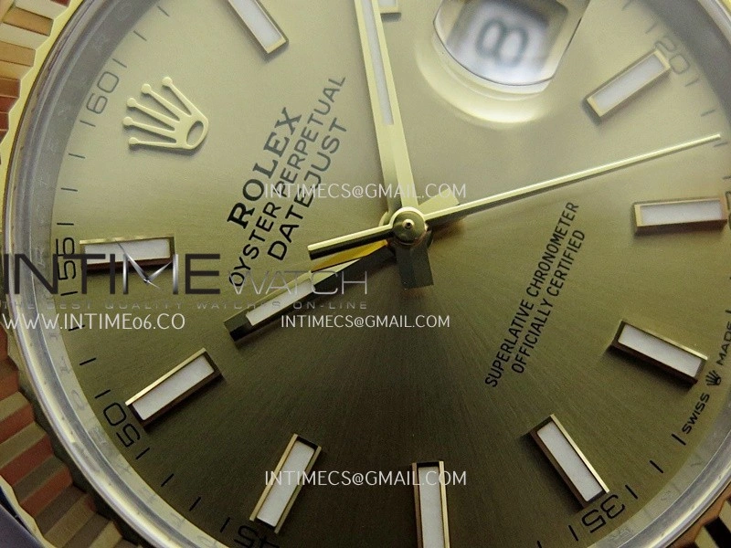 DateJust 41 126333 904L SS YG VF 1:1 Best Edition Gold Dial Stick Marker On SS YG Oyster Bracelet DD3235