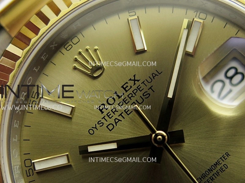 DateJust 41 126333 904L SS YG VF 1:1 Best Edition Gold Dial Stick Marker On SS YG Oyster Bracelet DD3235