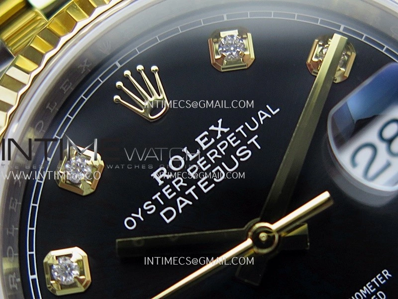 DateJust 126233 36mm 904L SS YG VSF 1:1 Best Edition Black Dial Diamond Marker On Jubilee Bracelet VS3235