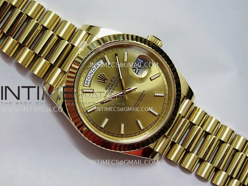 Day Date 228238 40mm 904L YG VSF 1:1 Best Edition Gold Dial Stick Marker On YG President Bracelet DD3255