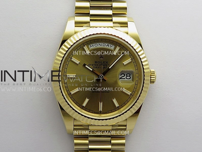 Day Date 228238 40mm 904L YG VSF 1:1 Best Edition Gold Dial Stick Marker On YG President Bracelet DD3255