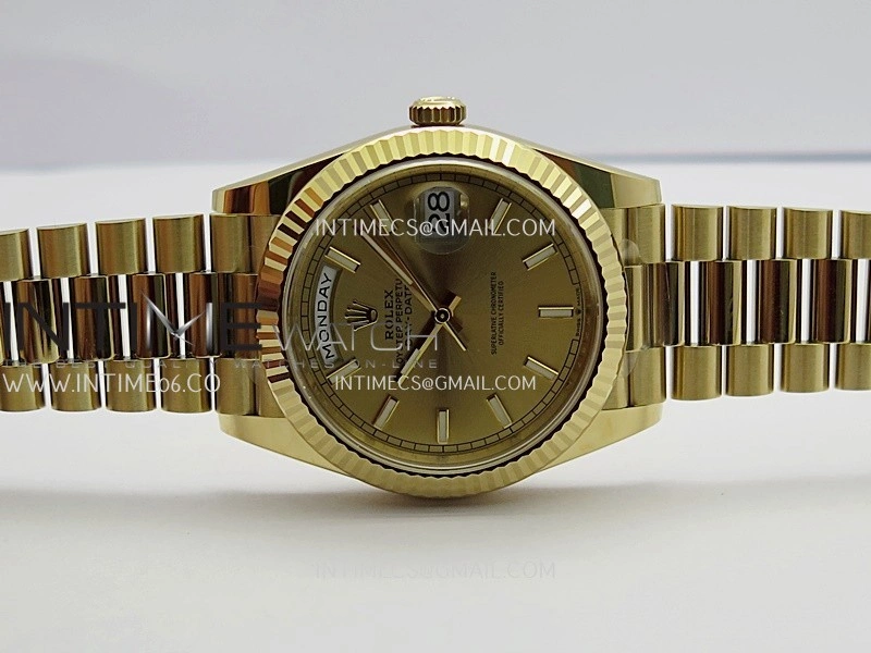 Day Date 228238 40mm 904L YG VSF 1:1 Best Edition Gold Dial Stick Marker On YG President Bracelet DD3255