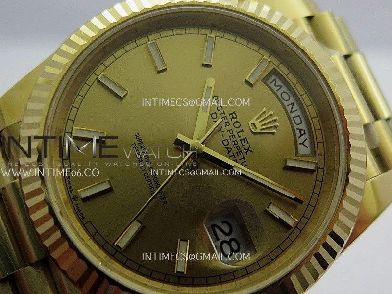 Day Date 228238 40mm 904L YG VSF 1:1 Best Edition Gold Dial Stick Marker On YG President Bracelet DD3255
