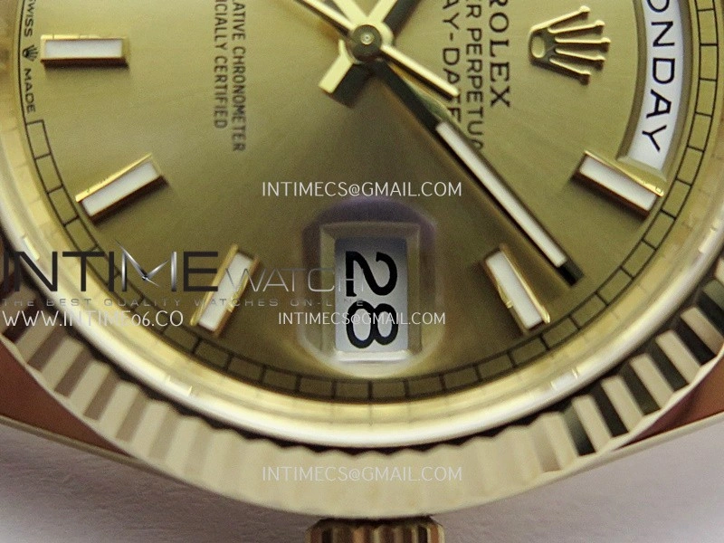 Day Date 228238 40mm 904L YG VSF 1:1 Best Edition Gold Dial Stick Marker On YG President Bracelet DD3255