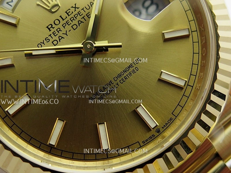 Day Date 228238 40mm 904L YG VSF 1:1 Best Edition Gold Dial Stick Marker On YG President Bracelet DD3255