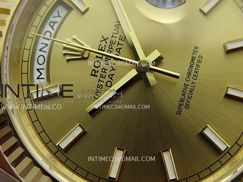 Day Date 228238 40mm 904L YG VSF 1:1 Best Edition Gold Dial Stick Marker On YG President Bracelet DD3255