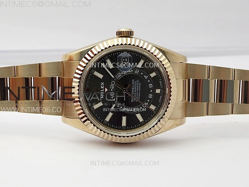 Sky-Dweller 326935 904L RG Noob 1:1 Best Edition Gray Dial on SS Oyster Bracelet Asian 23J to 9001