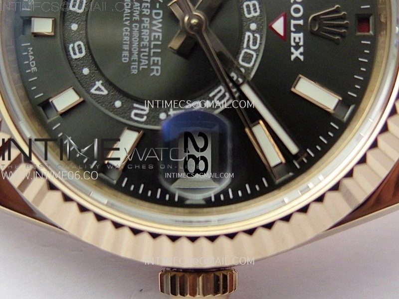 Sky-Dweller 326935 904L RG Noob 1:1 Best Edition Gray Dial on SS Oyster Bracelet Asian 23J to 9001