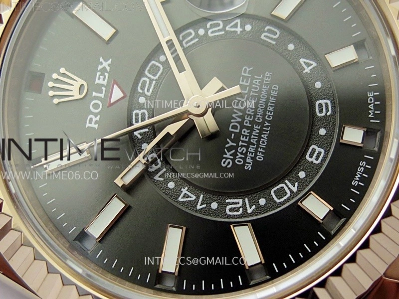 Sky-Dweller 326935 904L RG Noob 1:1 Best Edition Gray Dial on SS Oyster Bracelet Asian 23J to 9001
