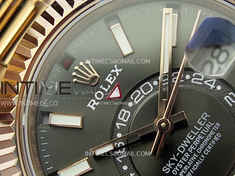 Sky-Dweller 326935 904L RG Noob 1:1 Best Edition Gray Dial on SS Oyster Bracelet Asian 23J to 9001