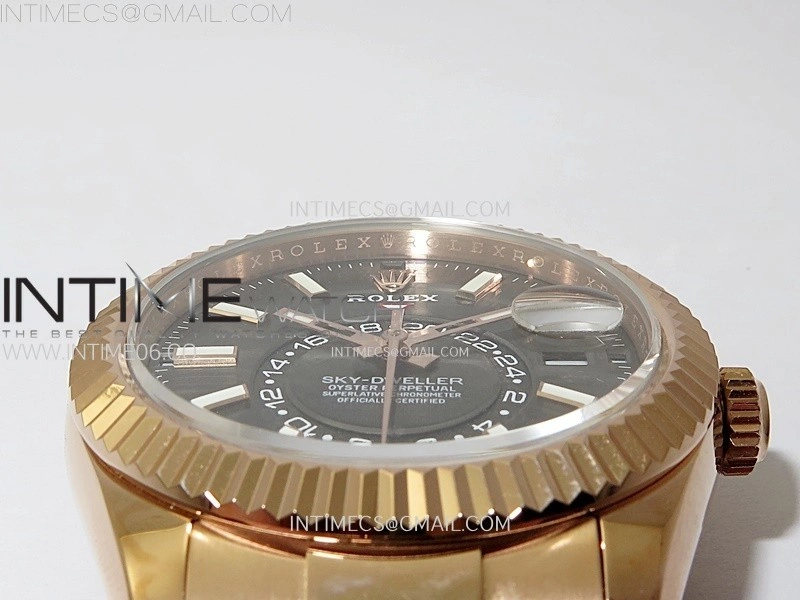 Sky-Dweller 326935 904L RG Noob 1:1 Best Edition Gray Dial on SS Oyster Bracelet Asian 23J to 9001