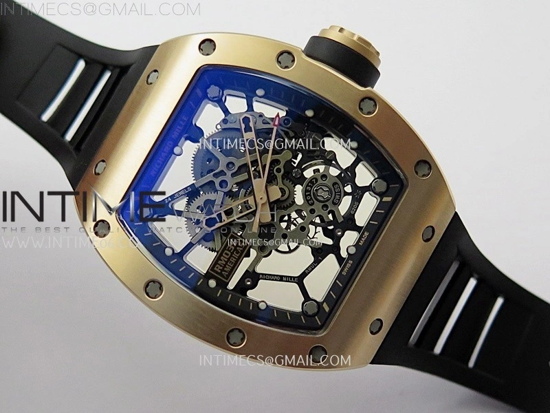 RM035 Americas RG SONIC Best Edition Skeleton Dial on Black Rubber Strap Clone RMUL1