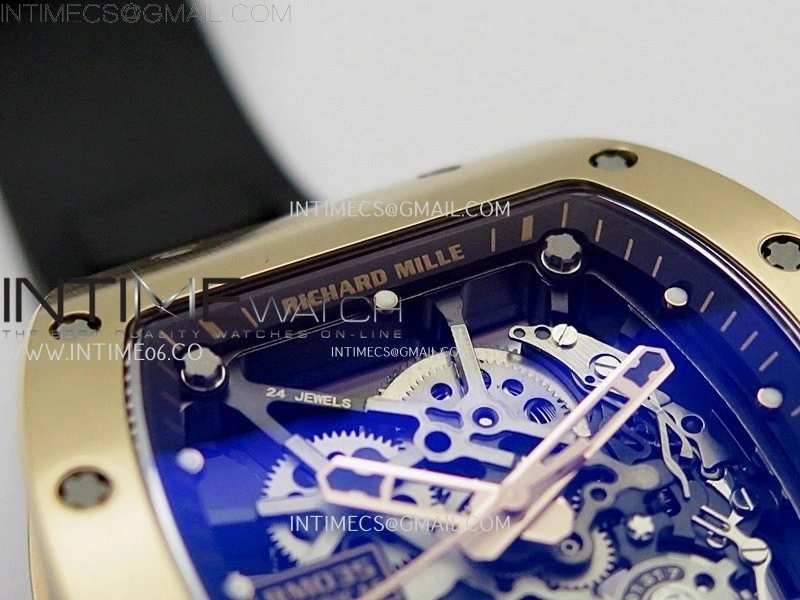 RM035 Americas RG SONIC Best Edition Skeleton Dial on Black Rubber Strap Clone RMUL1