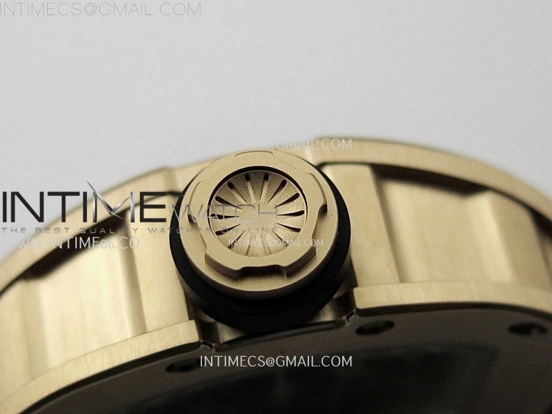 RM035 Americas RG SONIC Best Edition Skeleton Dial on Black Rubber Strap Clone RMUL1