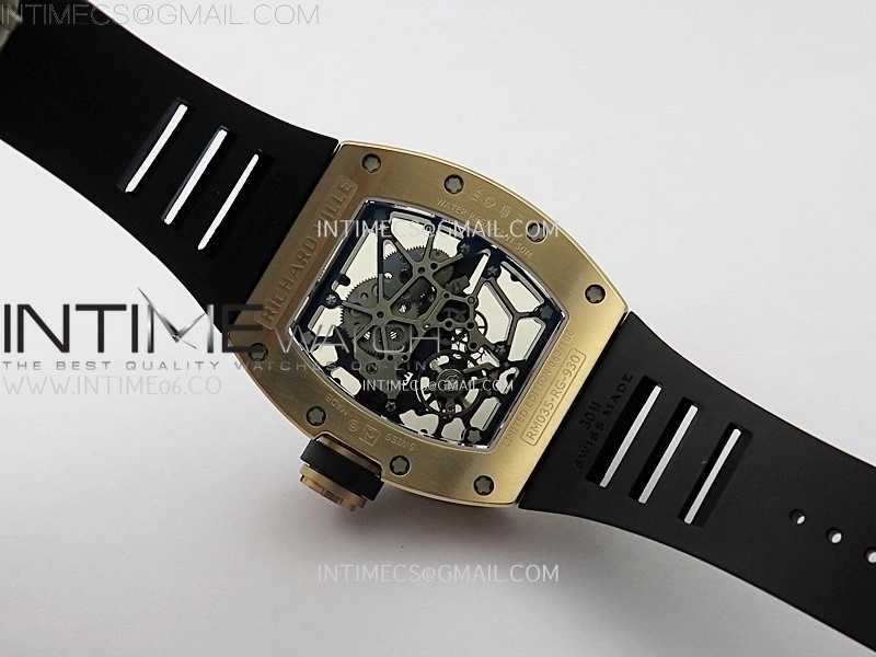 RM035 Americas RG SONIC Best Edition Skeleton Dial on Black Rubber Strap Clone RMUL1