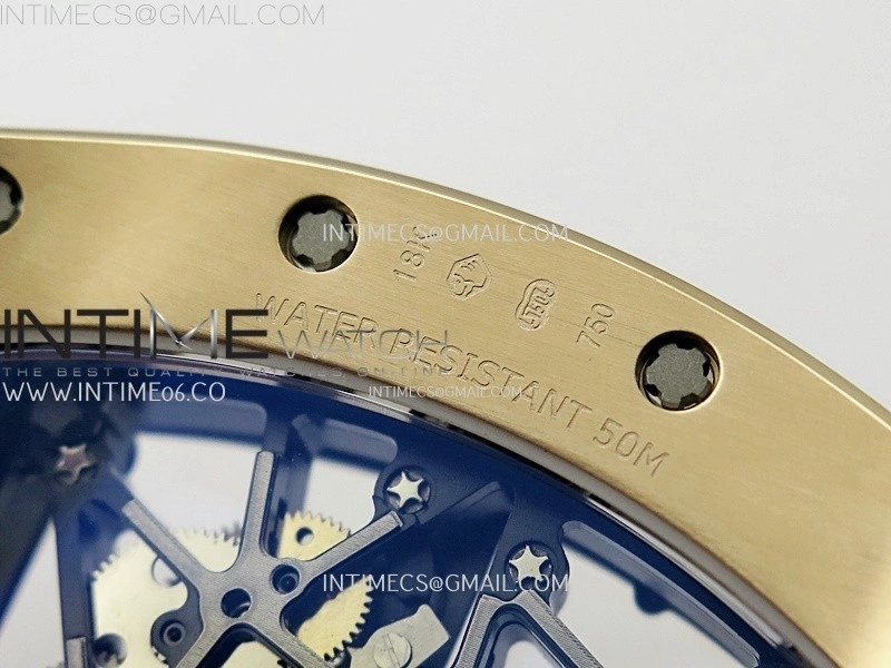 RM035 Americas RG SONIC Best Edition Skeleton Dial on Black Rubber Strap Clone RMUL1