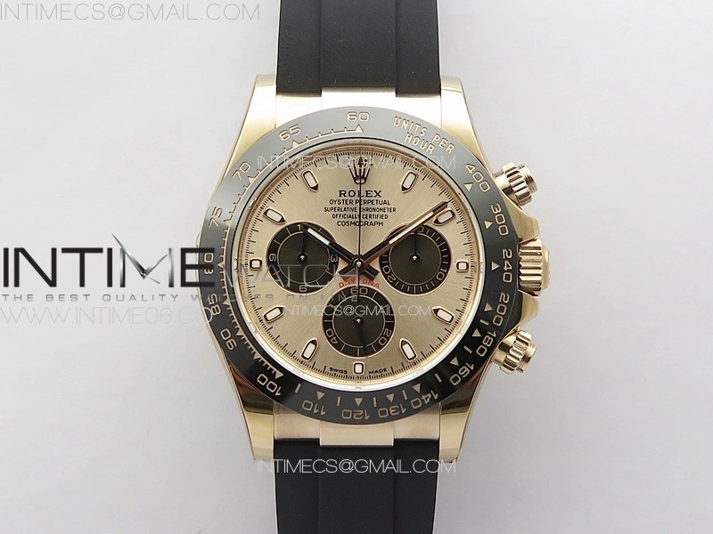 Daytona 116515 BTF 1:1 Best Edition RG Dial Black Subdial on Oysterflex Rubber Strap SA4130 V2