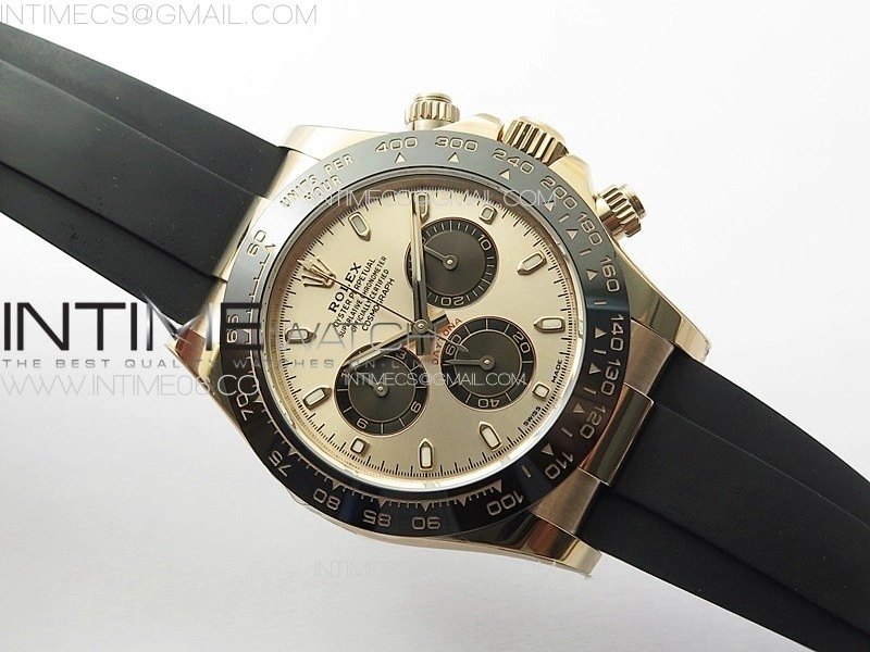 Daytona 116515 BTF 1:1 Best Edition RG Dial Black Subdial on Oysterflex Rubber Strap SA4130 V2