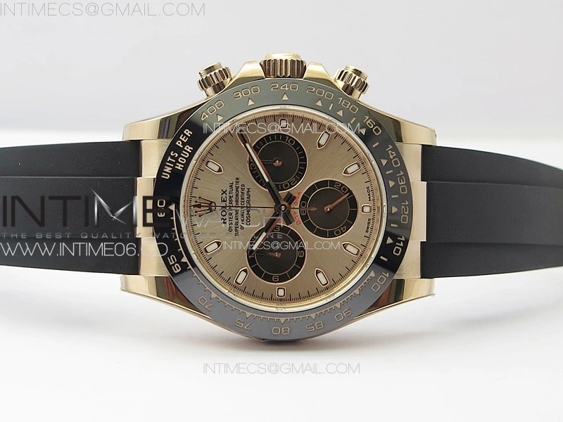 Daytona 116515 BTF 1:1 Best Edition RG Dial Black Subdial on Oysterflex Rubber Strap SA4130 V2