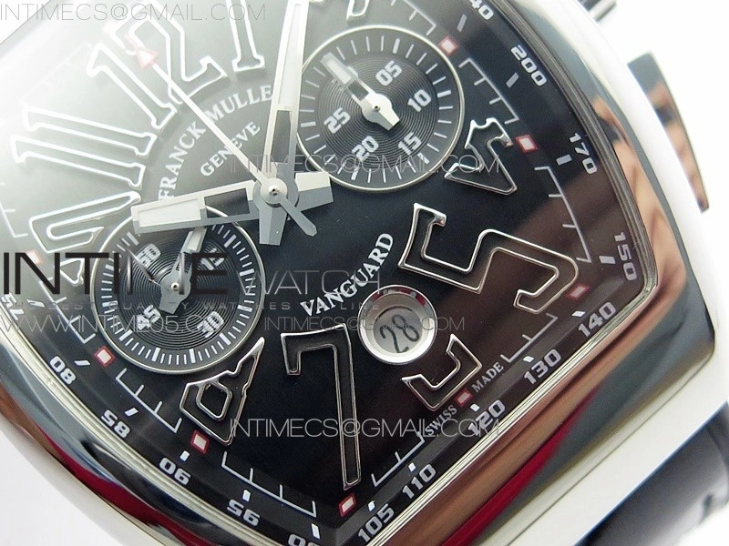 Vanguard V45 Chrono SS ABF Best Edition Black Dial Black Markers on Black Gummy Strap A7750