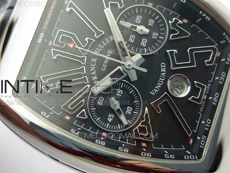 Vanguard V45 Chrono SS ABF Best Edition Black Dial Black Markers on Black Gummy Strap A7750