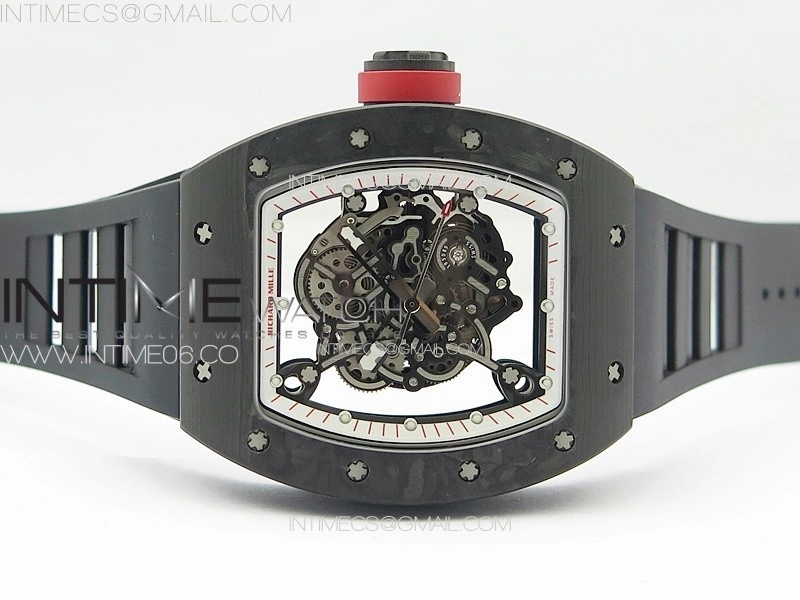 RM055 Forged Carbon Case KUF Best Edition Red Crown on Black Rubber Strap MIYOTA8215