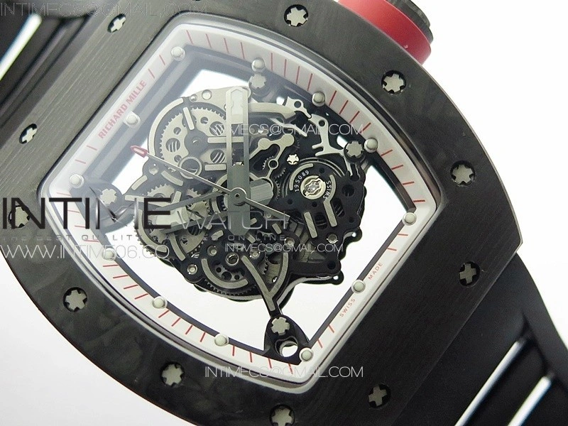 RM055 Forged Carbon Case KUF Best Edition Red Crown on Black Rubber Strap MIYOTA8215