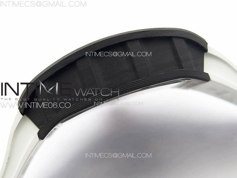RM055 Forged Carbon Case KUF Best Edition Red Crown on White Rubber Strap MIYOTA8215