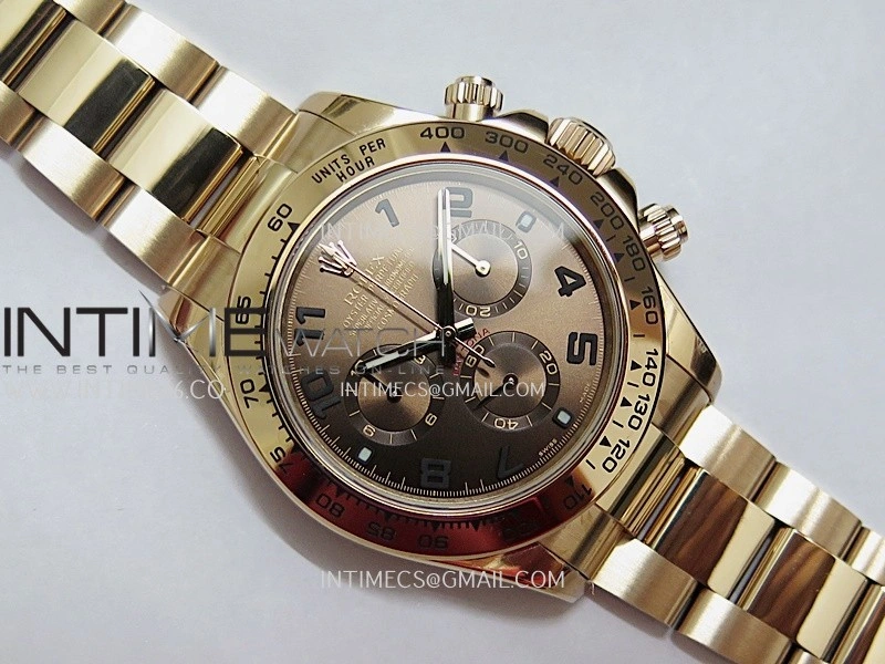 Daytona 116505 Gain Weight QF 1:1 Best Edition Brown Dial Numeral Marker On RG Bracelet SH4130