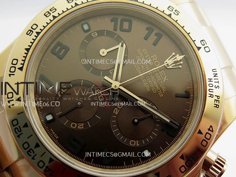 Daytona 116505 Gain Weight QF 1:1 Best Edition Brown Dial Numeral Marker On RG Bracelet SH4130