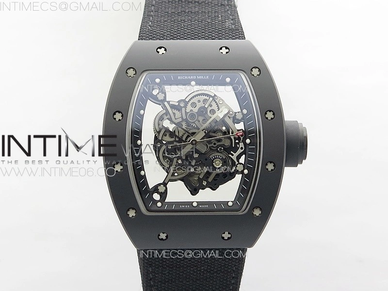 RM055 Real Ceramic Case KUF Best Edition Black Crown on Black Nylon Strap MIYOTA8215
