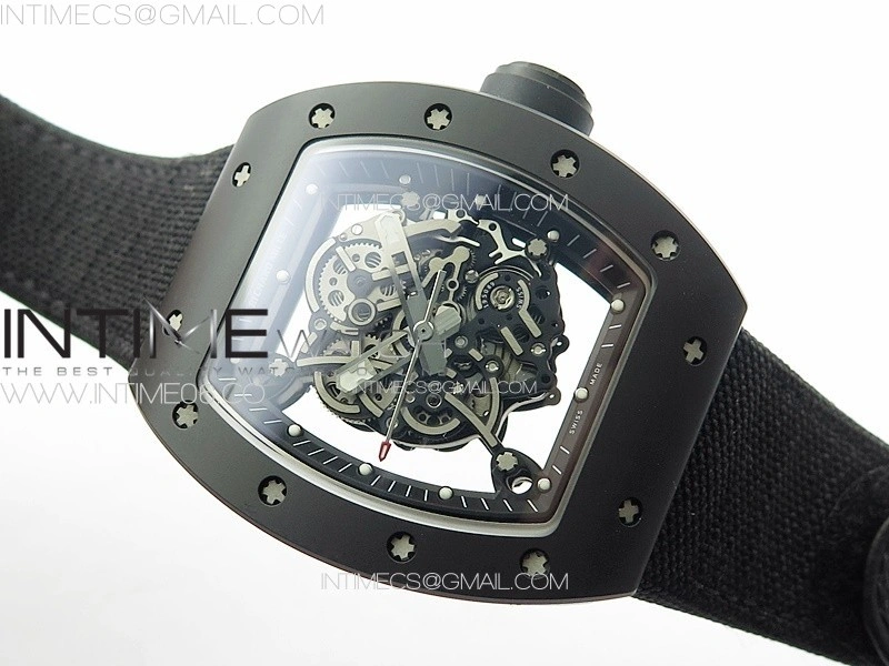 RM055 Real Ceramic Case KUF Best Edition Black Crown on Black Nylon Strap MIYOTA8215