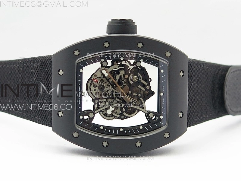 RM055 Real Ceramic Case KUF Best Edition Black Crown on Black Nylon Strap MIYOTA8215