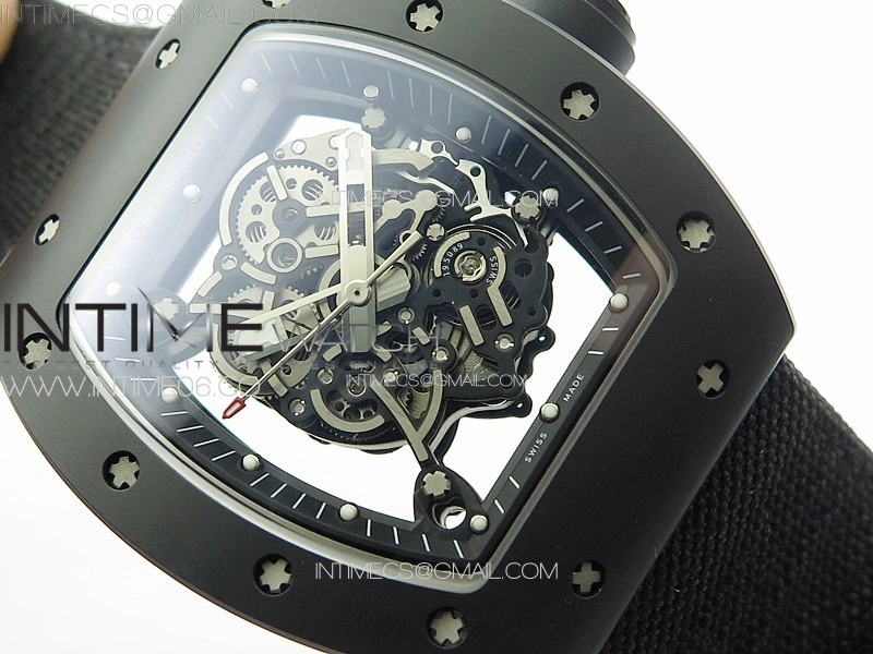 RM055 Real Ceramic Case KUF Best Edition Black Crown on Black Nylon Strap MIYOTA8215