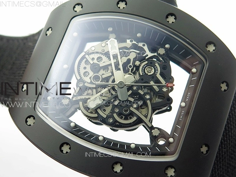 RM055 Real Ceramic Case KUF Best Edition Black Crown on Black Nylon Strap MIYOTA8215