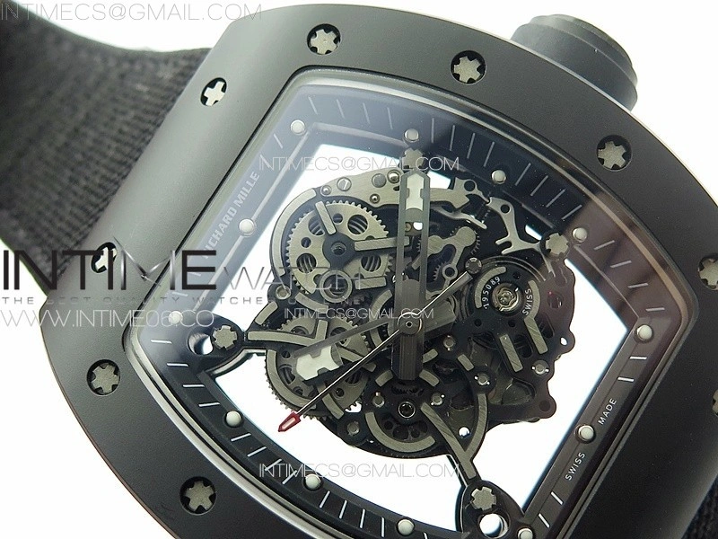 RM055 Real Ceramic Case KUF Best Edition Black Crown on Black Nylon Strap MIYOTA8215
