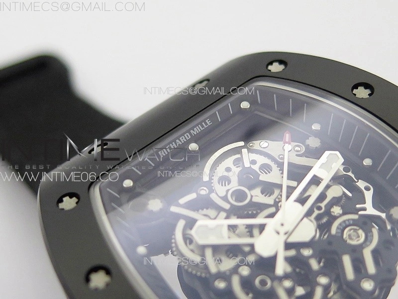 RM055 Real Ceramic Case KUF Best Edition Black Crown on Black Nylon Strap MIYOTA8215
