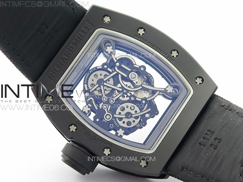 RM055 Real Ceramic Case KUF Best Edition Black Crown on Black Nylon Strap MIYOTA8215