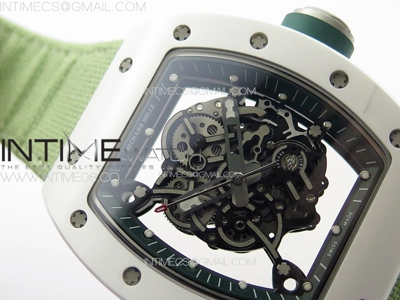 RM055 Real Ceramic Case KUF Best Edition Green Crown on Green Nylon Strap MIYOTA8215