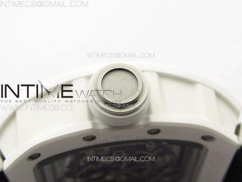 RM055 Real Ceramic Case KUF Best Edition White Crown on White Nylon Strap MIYOTA8215