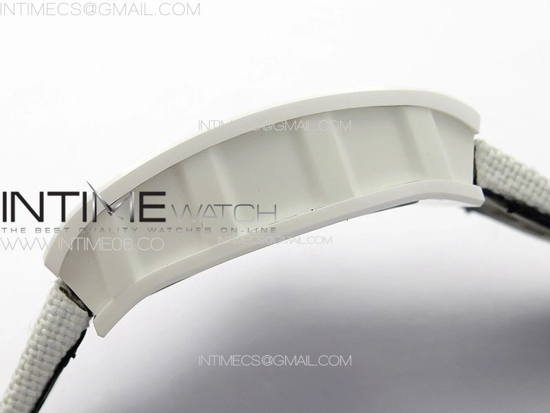 RM055 Real Ceramic Case KUF Best Edition White Crown on White Nylon Strap MIYOTA8215