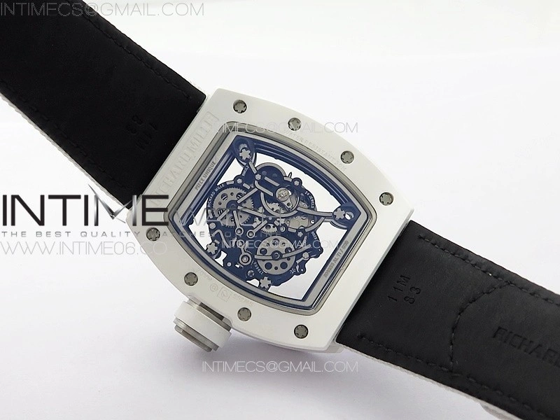 RM055 Real Ceramic Case KUF Best Edition White Crown on White Nylon Strap MIYOTA8215