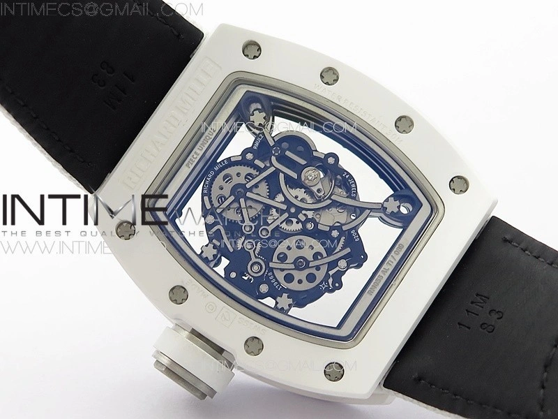 RM055 Real Ceramic Case KUF Best Edition White Crown on White Nylon Strap MIYOTA8215