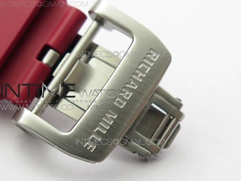 RM055 White Ceramic KVF Best Edition Skeleton Dial on Red Rubber Strap MIYOTA8215 V3
