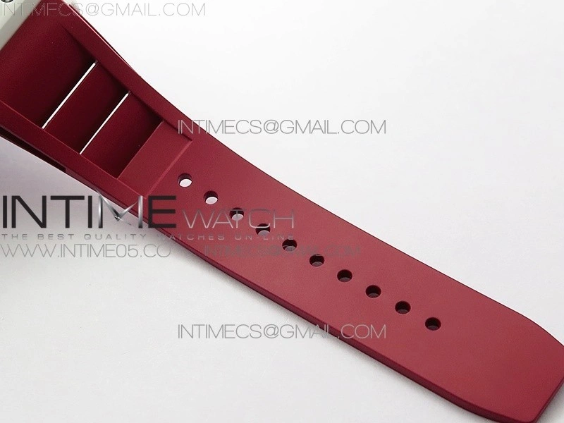RM055 White Ceramic KVF Best Edition Skeleton Dial on Red Rubber Strap MIYOTA8215 V3