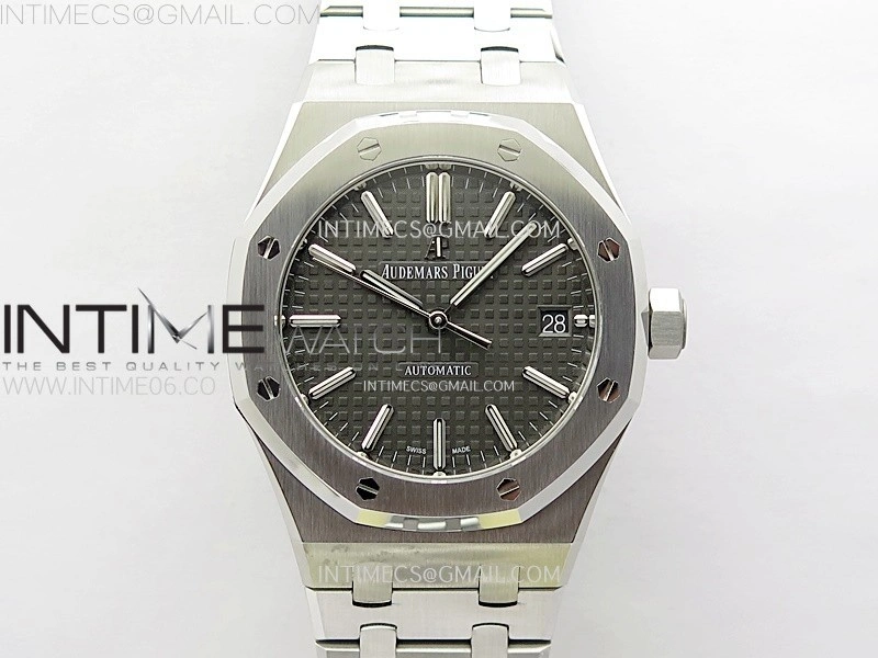 Royal Oak 37mm 15450 SS APSF 1:1 Best Edition Black Textured Dial on SS Bracelet SA3120 Super Clone