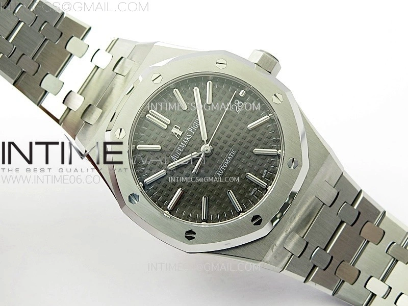 Royal Oak 37mm 15450 SS APSF 1:1 Best Edition Black Textured Dial on SS Bracelet SA3120 Super Clone