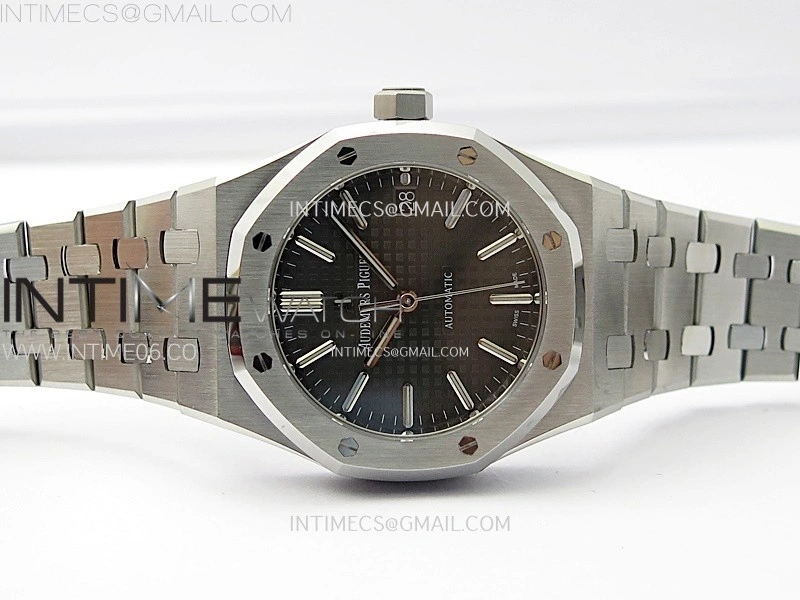 Royal Oak 37mm 15450 SS APSF 1:1 Best Edition Black Textured Dial on SS Bracelet SA3120 Super Clone