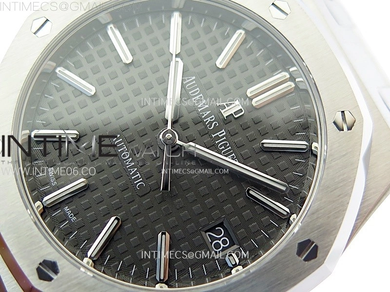 Royal Oak 37mm 15450 SS APSF 1:1 Best Edition Black Textured Dial on SS Bracelet SA3120 Super Clone
